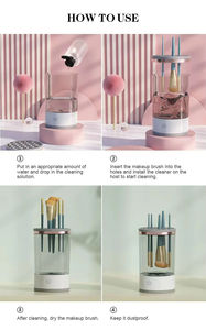 Wholesale 3 in 1 <b>Makeup</b> Brush Cleaner Automatic <b>Holder</b> Stand Women Lazy Cleaning Quick Dry Tool - Product Image 2