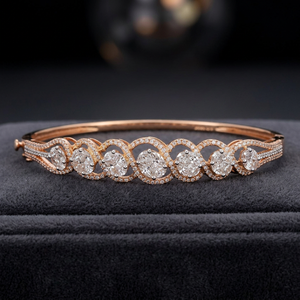 Brazalete Ovalado de Diamantes Chapado en Oro Rosa de 10K, Joyería Clásica de Boda para Mujer - Product Image 2