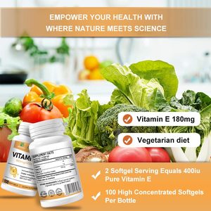 Cápsulas blandas de vitamina E 180mg 400UI de marca privada Winstown OEM, antioxidante, apoyo para la piel, cabello y uñas, suplemento dietético inmunológico. - Product Image 5