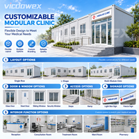 Maison conteneur préfabriquée en kit, design contemporain, garantie 1 an, pour cliniques médicales modulaires et bureaux