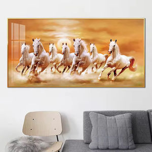 7 حيوانات جرارة حصان-5D فن جداري ديكور منزلي فاخر لغرفة المعيشة وغرفة النوم مرسومة يدويًا بالماس - Product Image 6