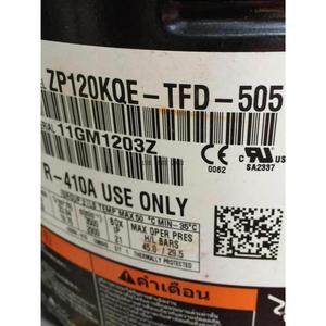 คอมเพรสเซอร์ทำความเย็นโคปแลนด์ รุ่น ZP120KQE TFD 505 ใช้กับสารทำความเย็น R410A เท่านั้น - Product Image 1