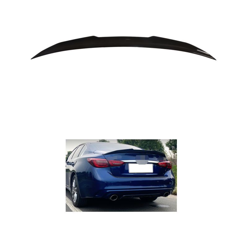 Блеск черный углеродный вид автомобильные Спойлеры для Infiniti Q50 2017-2021 Универсальный Автомобильный спойлер