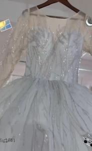 Robe de mariée de luxe 2024 à manches longues, style princesse, avec grande traîne, pour une allure de mariée élégante et raffinée - Product Image 3