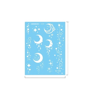Nouveau blanc temporaire étanche <span class=keywords><strong>tatouage</strong></span> autocollants lune <span class=keywords><strong>étoile</strong></span> dentelle bras main Art pour mariage maquillage visage et cou maquillage - Product Image 1