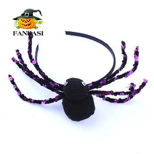 Diadema de araña de Halloween con lentejuelas, accesorio de disfraz con ribete de tela suave para decoración de fiestas - Product Image 4