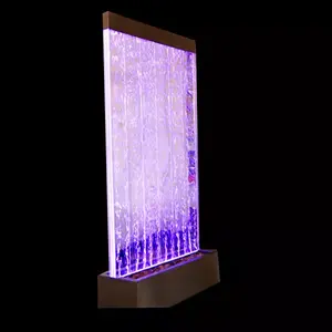 مخصصة داخلي الرقص نافورة الحوض الشاشة المياه فقاعة الجدار مع متعددة الألوان مصباح ليد