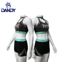 Conception imprimée fantaisie Cheerleading pratique porter logo sublimé Styles personnalisés exercice danse hauts et shorts