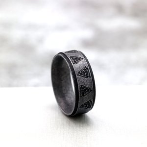yunnique North European Vintage Men Stainless Steel <b>Ring</b> With Viking Triangle Symbol Geometric Design Hip Hop Style Gift Jewelry - Product Image 3