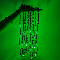 Collier lumineux à perles LED personnalisé par le fournisseur ODM, collier à perles vertes lumineuses pour les bars, les festivals, les fournitures de fête, les décorations, les cadeaux