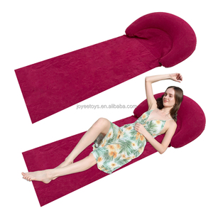 Joyee, venta al por mayor, cómoda alfombra de <span class=keywords><strong>playa</strong></span> inflable flocada impermeable con respaldo, alfombrillas inflables, <span class=keywords><strong>almohada</strong></span> inflable - Product Image 4