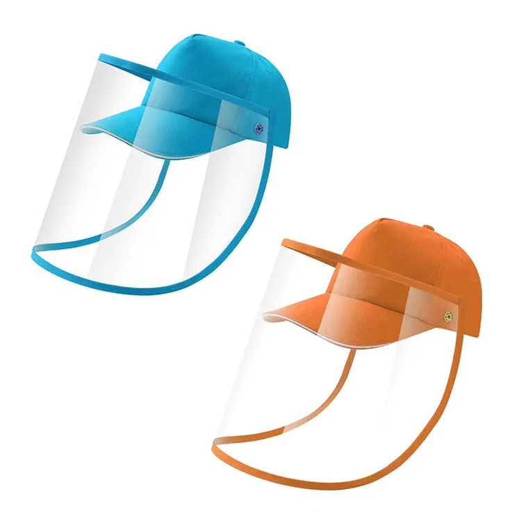2020 großhandel baseball hut mit Abnehmbare Gesicht Schild Wiederverwendbare Sicherheit gesicht Schild mit sunsade Hut visier