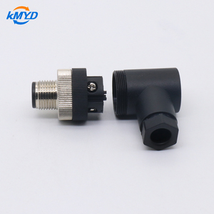 Conector Circular de Montagem em Cabo de Alimentação Macho-Fêmea de Ângulo Reto, à Prova d'Água IP67, M12 Codificado A, 4/5/<span class=keywords><strong>8</strong></span> Pinos, Nylon, Sem Solda - Product Image 4