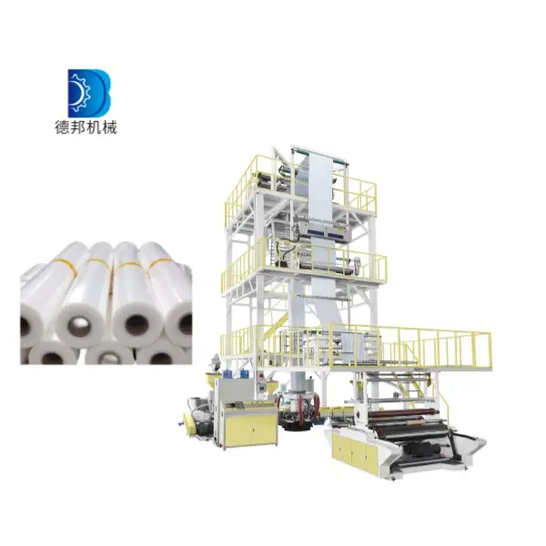 Yüksek hızlı HDPE LDPE LLDPE üç katmanlı Film ekstrüzyon üflemeli makine malç Film yapma makinesi satılık