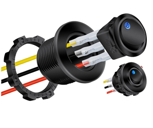 Interrupteur à bascule en forme de bateau <span class=keywords><strong>12V</strong></span> ON-OFF IP65 20A pour modification d'éclairage automobile, interrupteur à bascule lumineux œil-de-chat - Product Image 1