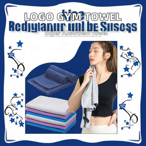Custom Logo Embroidered Super Absorbent Microfiber Gym Towel for Sports Hiking Yoga Solid Color Woven Technique Small Soft - Product Image 2