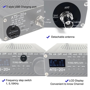 Ricevitore Radio ANYSECU SI4732 ATS-20+ Tutte le Bande FM AM (MW e SW) SSB (LSB e USB) <span class=keywords><strong>Scanner</strong></span> Radio Portatile Palmare - Product Image 4