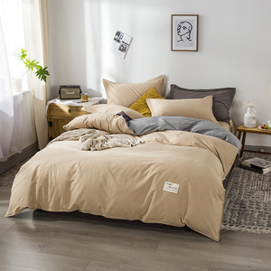 Juego de ropa de <span class=keywords><strong>cama</strong></span> de algodón para primavera y verano, juego de <span class=keywords><strong>colcha</strong></span> de Color sólido, 100% algodón - Product Image 4
