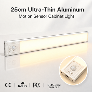 ไฟตู้ LED อัจฉริยะ ทันสมัย พร้อมเซ็นเซอร์ตรวจจับความเคลื่อนไหว PIR ตัวเรือนอะลูมิเนียมอัลลอยด์ ชาร์จไฟได้ ใช้ในครัว ชาร์จผ่านพอร์ต Type-C ปรับความสว่างได้ ติดตั้งด้วยแม่เหล็ก - Product Image 1