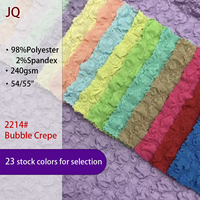 Tissu en maille jacquard 3D à bulles, tissu texturé à bulles élastique, multicolores en stock pour vêtements féminins, vente en gros