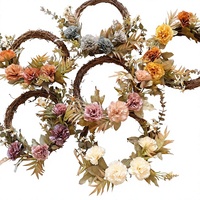 Guirlande de mariage de style nordique Hua Han Ge, décoration murale pour porte/fenêtre, thème automne, œillets, décoration intérieure, fleurs artificielles en soie, 20 cm