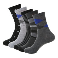 Chaussettes habillées pour hommes de haute qualité en coton, motifs classiques, à pois et rayées, chaussettes de travail