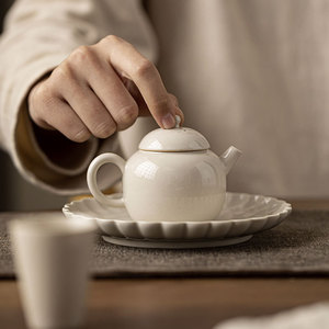 Guanlan Wood Ash Ceramic Teapot Round Porcelain Kung Fu <b>Tea</b> <b>Set</b> With Lid For Afternoon <b>Tea</b> - Product Image 4