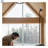 Maison mobile préfabriquée moderne, petite maison sur roues avec grenier, caravane de voyage