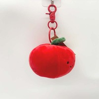 Porte-clés en peluche pomme mignon et écologique du fabricant, promotionnel, personnalisable avec logo sur mesure