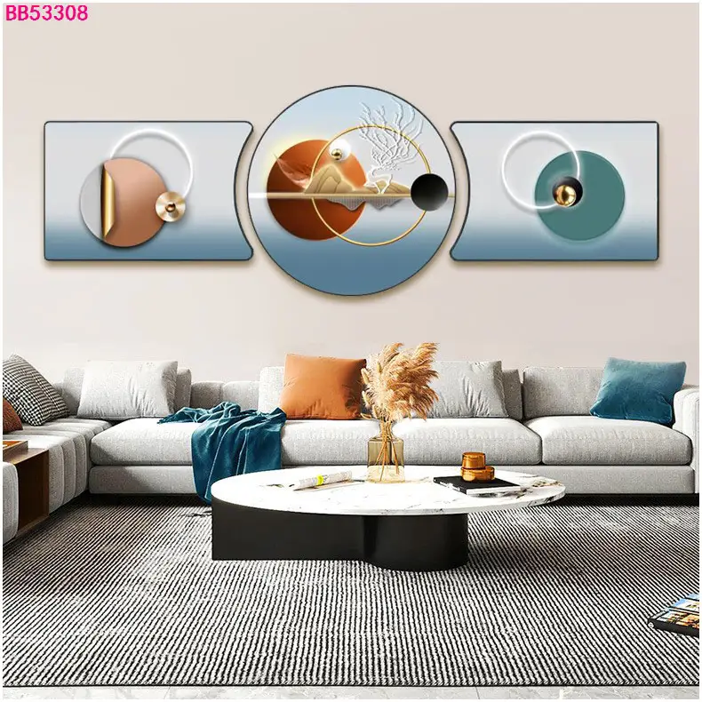 2023 Home Decor Big Size Art Frames Crystal Porcelain Painting Modern Home Decoration 3D Abstract Wall Art Painting