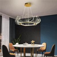 BGST Designer Creative Feuille De Lotus D'or Salon Salle À Manger Lustre Fleur De Mode Villa Hôtel Acrylique Led Pendentif Lumière