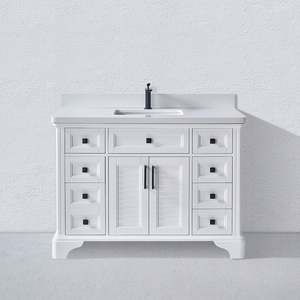 Ensemble de lavabo double de style européen peint en blanc, directement de l'usine, classique, pour meuble de salle de bain - Product Image 5
