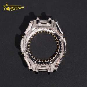 Nouveau Design Style Maille Barber Moissanite Diamant Hip Hop Bijoux Sur Mesure « Buss Down » Argent 925 Cache-Lunette Montre GA2100 - Product Image 5