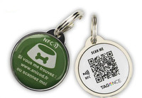 Personalisiertes NFC Benutzerdefiniertes Logo Metall-ID QR-Code Haustier-Anhänger für Hunde und Katzen