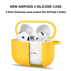 Custodia Protettiva Completa in Silicone Morbido Antiurto con Portachiavi per <span class=keywords><strong>Apple</strong></span> AirPods 4 - Product Image 2