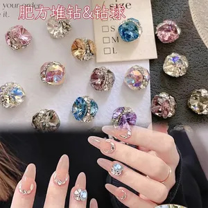 5 pièces de haute qualité, carrés épais, faits à la main, finition diamant, super brillants, grands cristaux, accessoires pour nail art - Product Image 2
