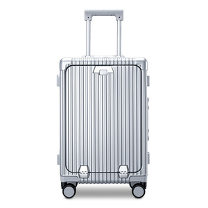 Bán buôn sang trọng khung nhôm hành lý đặt Trọng lượng nhẹ PC thời trang 4-bánh xe <span class=keywords><strong>Spinner</strong></span> vali TSA khóa công suất lớn cup - Product Image 3