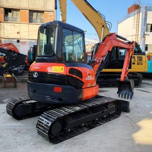 Nova Chegada Usado 5 Ton Mini Escavadeira Kubota U55-5 Japão Original Hot Sale 5.5 Ton Pequeno Digger Zero Tail Cab Bagger na Demanda - Product Image 2