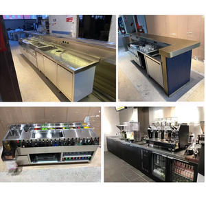 Station de bar à cocktails professionnelle en acier inoxydable avec évier intégré pour projets d'aménagement de bars à boissons - Product Image 6