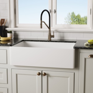 Fregadero de <span class=keywords><strong>cocina</strong></span> de cerámica de arcilla refractaria blanca de 33 pulgadas, hecho a mano, estilo rústico, con delantal frontal y un solo tazón, fregadero profundo hecho a mano - Product Image 4