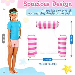 Silla Flotante Inflable de PVC para Niños MAKE WAVES, con 3 Tubos, Hamaca Acuática para Edades de 8 a 12 Años, Esencial para Fiestas de Vacaciones de Verano - Product Image 2