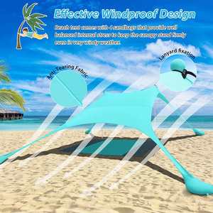 गर्म बिक्री पोर्टेबल वाटरप्रूफ नरम और लोचदार समुद्र तट आउटडोर शिविर सनस्क्रीन विंड प्रतिरोधी समुद्र तट तम्बू सूर्य आश्रय - Product Image 6