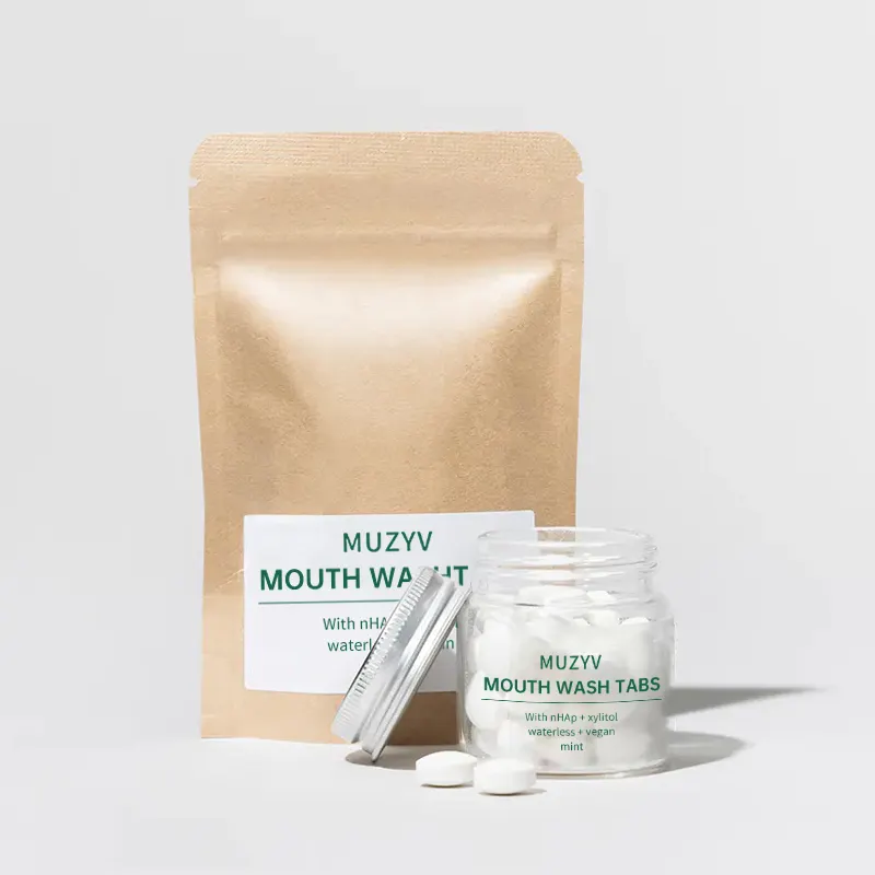 Nhãn hiệu riêng Chew răng Tab khoang bảo vệ Fluoride-Miễn phí Nước súc miệng máy tính bảng