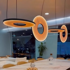 Luminaire suspendu rond LED E27 40 60 80 cm pour salon, chambre, hôtel, restaurant - Product Image 2