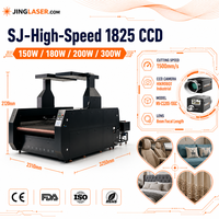 Machine de découpe laser CO2 CCD haute vitesse SJ-1825 avec système d'entraînement indépendant et découpeuse de contour automatique pour textiles, tissus et vêtements CE FDA