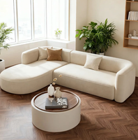 Canapé modulaire en forme de L, 3 places, style Chesterfield, en velours capitonné, luxe nordique moderne, avec housse amovible et lavable, pour salon