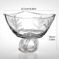 Bol en verre cristal de haute qualité avec Style de feuille de Base en forme de noeud pour le salon Table basse fête de mariage tenue de fruits secs