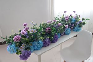 E089 <span class=keywords><strong>Runner</strong></span> da Tavolo con Foglie Verdi e Fiori Artificiali per Decorazione Corridoio, Ingresso e Matrimonio - Product Image 4