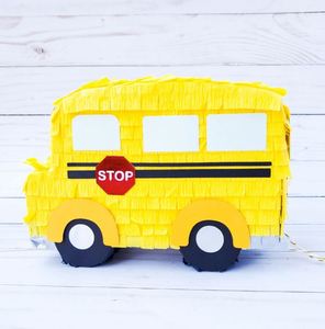 Back to Favor Transportation Theme <b>Mini</b> School Bus Pinata Party Supplies - Product Image 1