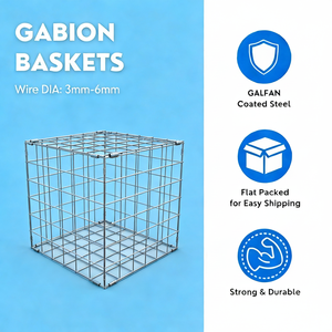 Cesta de Malla de Gabión Cuadrada Personalizable con Certificación ISO, 2m x 1m x 1m, con Marco de Alambre de Hierro Galvanizado para Muros de Gabión y Asientos - Product Image 3